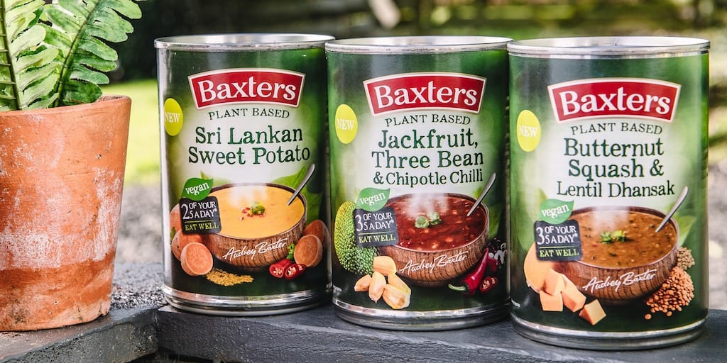 Baxters just launched its first vegan tinned soup range